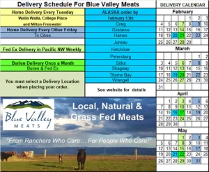 Blue Valley Meats Haines co-op SPRING ORDER